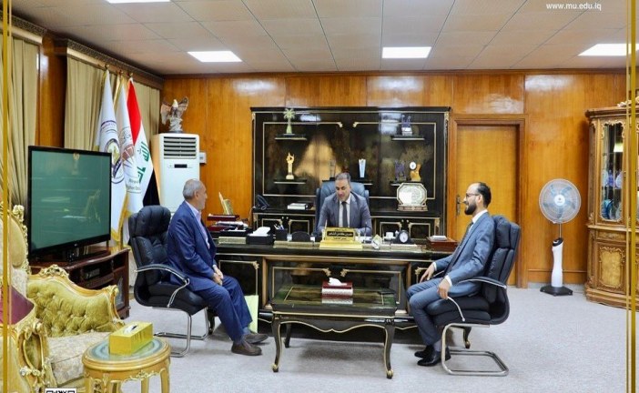 وفد العتبة العلوية المقدسة يلتقي رئيس جامعة المثنى